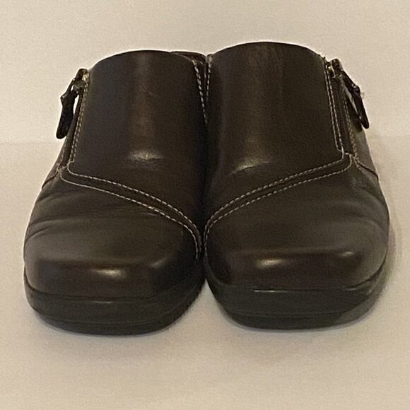 Naturalizer Brown Slip On Clog Zipper Women’s Upper Leather Size 8.5M - Picture 1 of 12